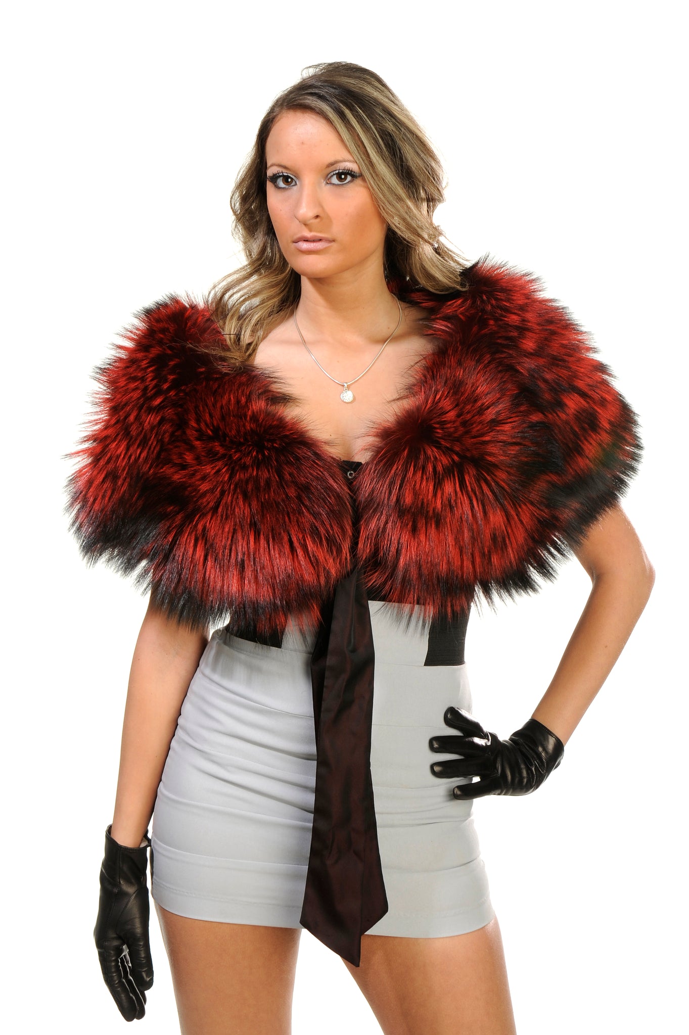 GENUINE SILVER FOX FUR COLLAR